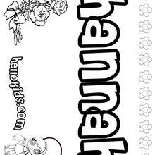 Hannah - Coloring page - NAME coloring pages - GIRLS NAME coloring pages - H names for GIRLS online coloring book