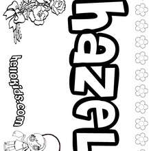 Hazel - Coloring page - NAME coloring pages - GIRLS NAME coloring pages - H names for GIRLS online coloring book