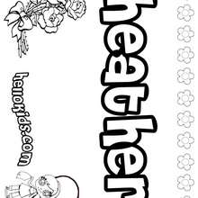 Heather - Coloring page - NAME coloring pages - GIRLS NAME coloring pages - H names for GIRLS online coloring book
