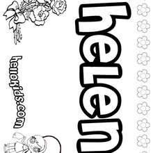 Helen - Coloring page - NAME coloring pages - GIRLS NAME coloring pages - H names for GIRLS online coloring book