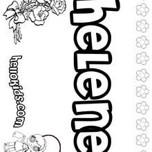 Helene - Coloring page - NAME coloring pages - GIRLS NAME coloring pages - H names for GIRLS online coloring book