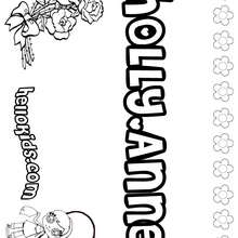 Holly-Anne - Coloring page - NAME coloring pages - GIRLS NAME coloring pages - H names for GIRLS online coloring book