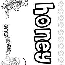 Honey coloring page