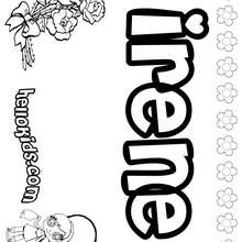 Irene - Coloring page - NAME coloring pages - GIRLS NAME coloring pages - I GIRLS names coloring book for free