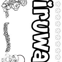 Iruwa - Coloring page - NAME coloring pages - GIRLS NAME coloring pages - I GIRLS names coloring book for free