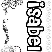 Isabel - Coloring page - NAME coloring pages - GIRLS NAME coloring pages - I GIRLS names coloring book for free