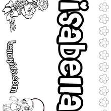 Isabella - Coloring page - NAME coloring pages - GIRLS NAME coloring pages - I GIRLS names coloring book for free