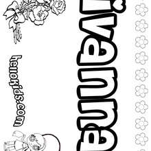 Ivanna - Coloring page - NAME coloring pages - GIRLS NAME coloring pages - I GIRLS names coloring book for free