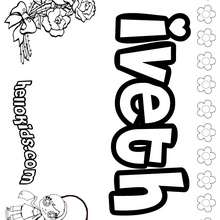 Iveth - Coloring page - NAME coloring pages - GIRLS NAME coloring pages - I GIRLS names coloring book for free