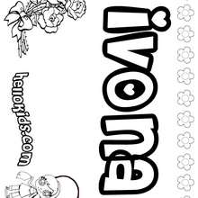 Ivona - Coloring page - NAME coloring pages - GIRLS NAME coloring pages - I GIRLS names coloring book for free