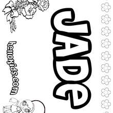 Jade - Coloring page - NAME coloring pages - GIRLS NAME coloring pages - J names for girls coloring pages