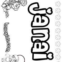 Janai - Coloring page - NAME coloring pages - GIRLS NAME coloring pages - J names for girls coloring pages