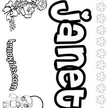 Janet - Coloring page - NAME coloring pages - GIRLS NAME coloring pages - J names for girls coloring pages