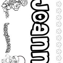 Joann - Coloring page - NAME coloring pages - GIRLS NAME coloring pages - J names for girls coloring pages
