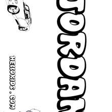 Jordan - Coloring page - NAME coloring pages - BOYS NAME coloring pages - I and J boys names coloring book