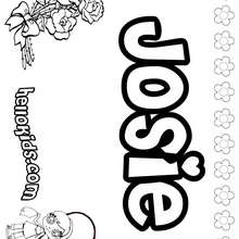 Josie - Coloring page - NAME coloring pages - GIRLS NAME coloring pages - J names for girls coloring pages
