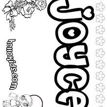Joyce - Coloring page - NAME coloring pages - GIRLS NAME coloring pages - J names for girls coloring pages