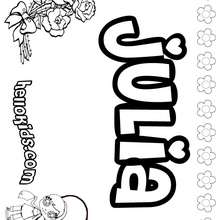 Julia - Coloring page - NAME coloring pages - GIRLS NAME coloring pages - J names for girls coloring pages