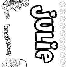 Julie - Coloring page - NAME coloring pages - GIRLS NAME coloring pages - J names for girls coloring pages