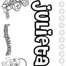 Julieta - Coloring page - NAME coloring pages - GIRLS NAME coloring pages - J names for girls coloring pages