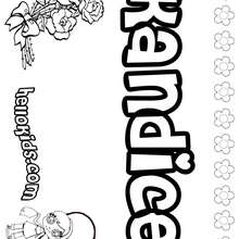 Kandice - Coloring page - NAME coloring pages - GIRLS NAME coloring pages - K names for girls coloring posters