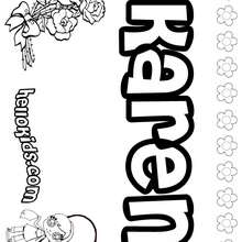 Karen - Coloring page - NAME coloring pages - GIRLS NAME coloring pages - K names for girls coloring posters