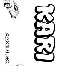 Kari - Coloring page - NAME coloring pages - BOYS NAME coloring pages - Boys names starting with K or L coloring posters