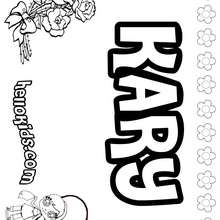 Kary - Coloring page - NAME coloring pages - GIRLS NAME coloring pages - K names for girls coloring posters