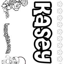 Kasey - Coloring page - NAME coloring pages - GIRLS NAME coloring pages - K names for girls coloring posters