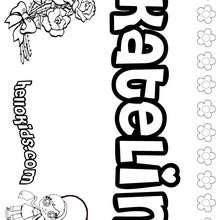 Katelin - Coloring page - NAME coloring pages - GIRLS NAME coloring pages - K names for girls coloring posters