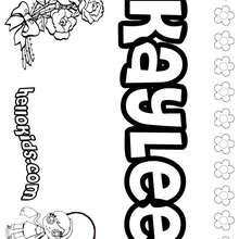 Kaylee - Coloring page - NAME coloring pages - GIRLS NAME coloring pages - K names for girls coloring posters