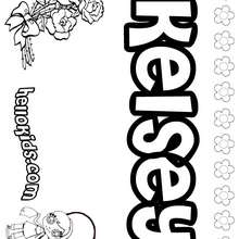 Kelsey - Coloring page - NAME coloring pages - GIRLS NAME coloring pages - K names for girls coloring posters