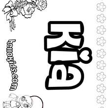 Kia - Coloring page - NAME coloring pages - GIRLS NAME coloring pages - K names for girls coloring posters