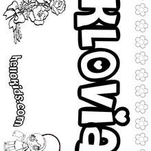 Klovia - Coloring page - NAME coloring pages - GIRLS NAME coloring pages - K names for girls coloring posters