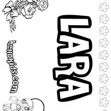 Lara - Coloring page - NAME coloring pages - GIRLS NAME coloring pages - L girl names coloring posters