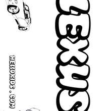 Lexus - Coloring page - NAME coloring pages - BOYS NAME coloring pages - Boys names starting with K or L coloring posters