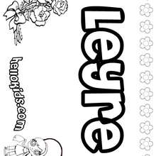 Leyre - Coloring page - NAME coloring pages - GIRLS NAME coloring pages - L girl names coloring posters