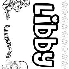 Libby - Coloring page - NAME coloring pages - GIRLS NAME coloring pages - L girl names coloring posters