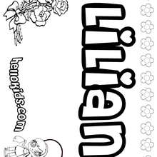 Lilian - Coloring page - NAME coloring pages - GIRLS NAME coloring pages - L girl names coloring posters