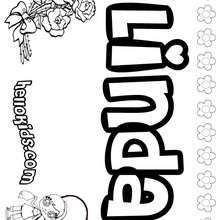 Linda - Coloring page - NAME coloring pages - GIRLS NAME coloring pages - L girl names coloring posters