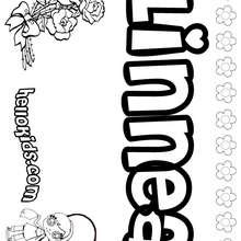 Linnea - Coloring page - NAME coloring pages - GIRLS NAME coloring pages - L girl names coloring posters