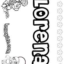 Lorena - Coloring page - NAME coloring pages - GIRLS NAME coloring pages - L girl names coloring posters