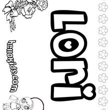 Lori - Coloring page - NAME coloring pages - GIRLS NAME coloring pages - L girl names coloring posters