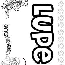 Lupe - Coloring page - NAME coloring pages - GIRLS NAME coloring pages - L girl names coloring posters