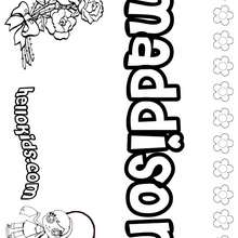 Maddison - Coloring page - NAME coloring pages - GIRLS NAME coloring pages - M names for girls coloring posters