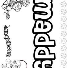 Maddy - Coloring page - NAME coloring pages - GIRLS NAME coloring pages - M names for girls coloring posters