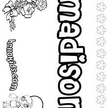Madison - Coloring page - NAME coloring pages - GIRLS NAME coloring pages - M names for girls coloring posters