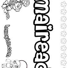 Mairead - Coloring page - NAME coloring pages - GIRLS NAME coloring pages - M names for girls coloring posters