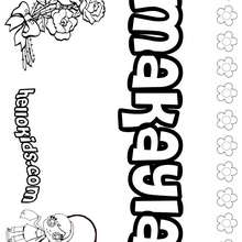 Makayla - Coloring page - NAME coloring pages - GIRLS NAME coloring pages - M names for girls coloring posters