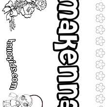 Makenna - Coloring page - NAME coloring pages - GIRLS NAME coloring pages - M names for girls coloring posters